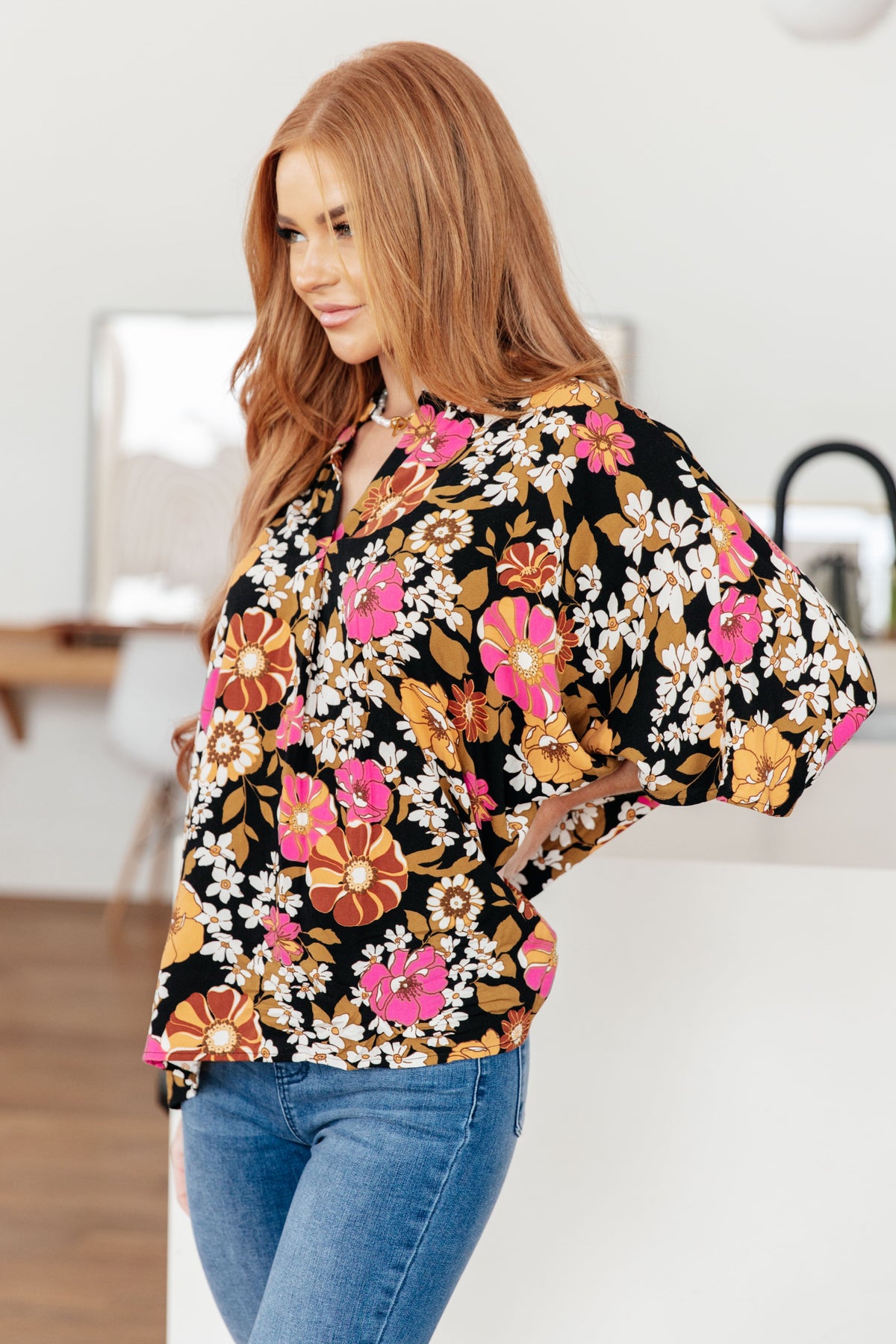 Take Another Chance Floral Print Top - Mack and Mav Boutique 