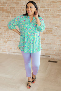 Lizzy Top in Emerald Floral - Mack and Mav Boutique 